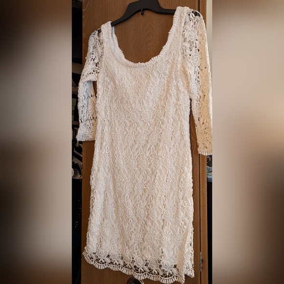 White Floral Dress - Picture 1 of 3